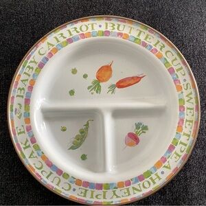 Mackenzie-Childs divided children’s plate, enamel. Brand new. Never used.